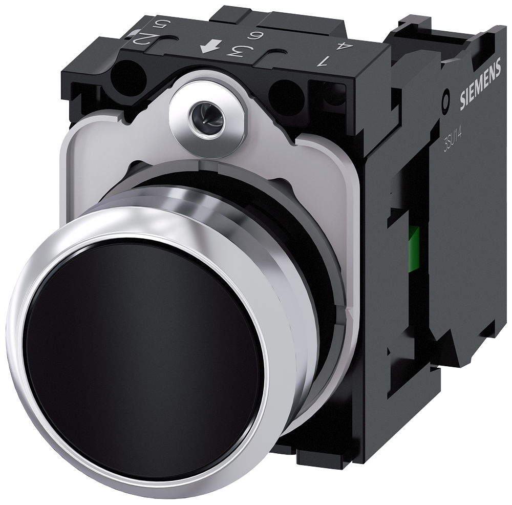Siemens 3SU1150-0AB10-1BA0 Sirius ACT Metal Komple Yay Dönüşlü Butonlar Siyah