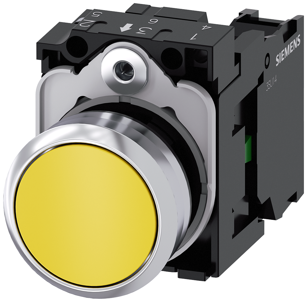 Siemens 3SU1150-0AB30-1BA0 Sirius ACT Metal Komple Yay Dönüşlü Butonlar Sarı