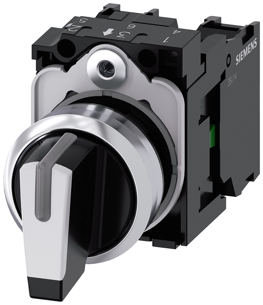 Siemens 3SU1150-2BL60-1NA0 Sirius ACT Metal 1-0-2 pozisyonlu ışıklandırılabilir kalıcı mandal buton 1NO, 1NO