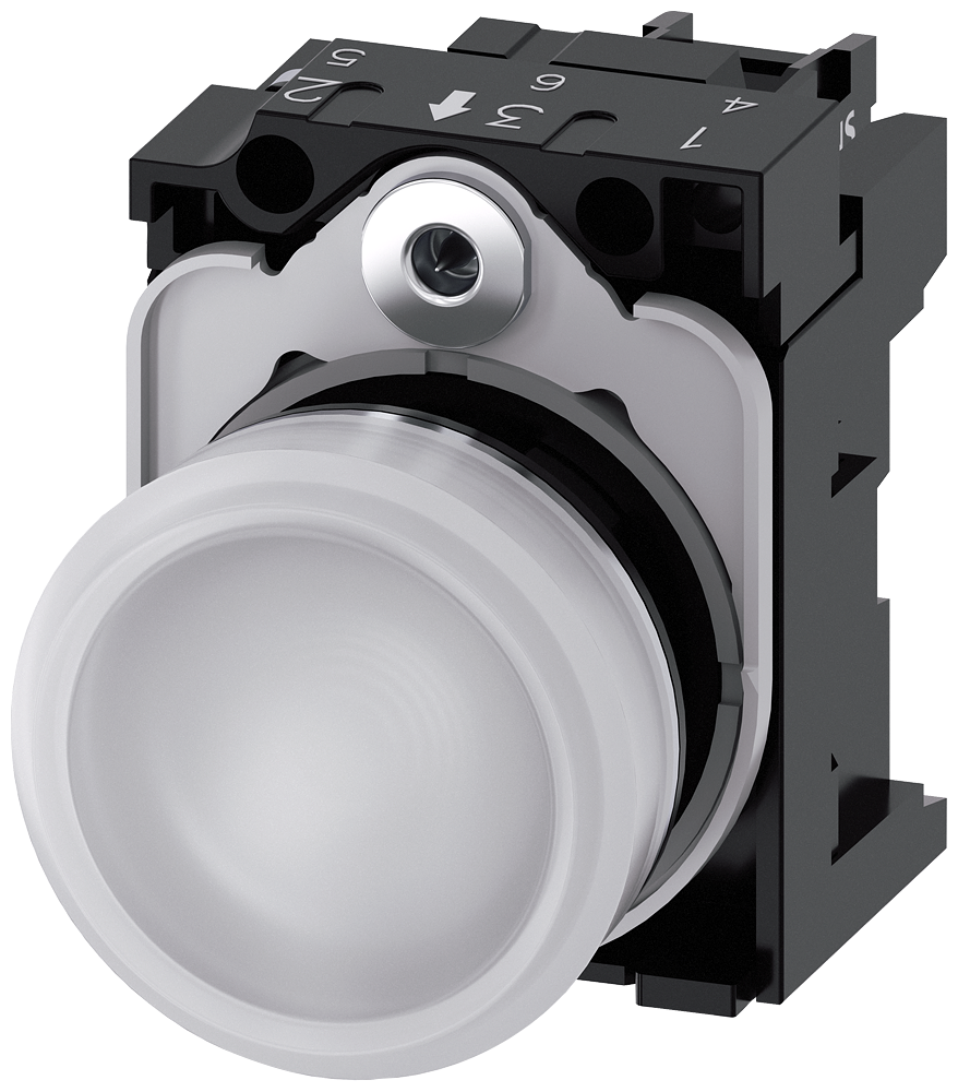 Siemens 3SU1152-6AA60-1AA0 Sirius ACT Metal Komple Sinyal Lambalar Beyaz 24 AC/DC