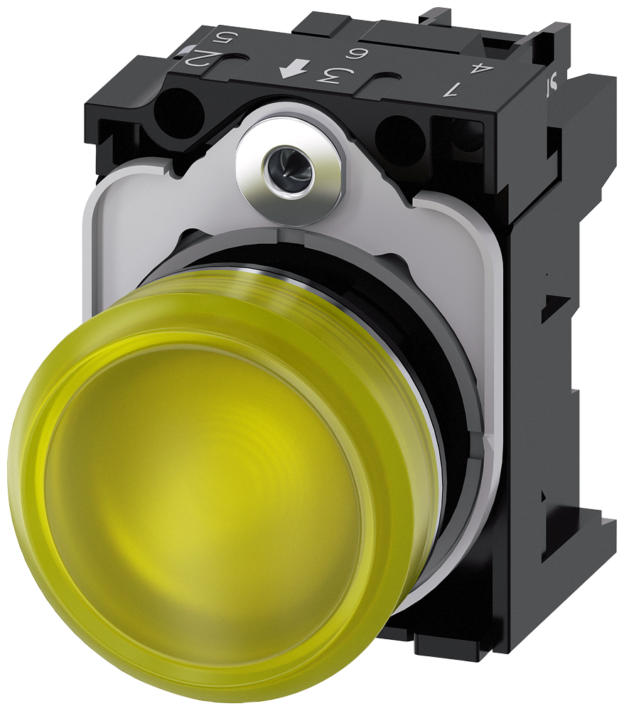 Siemens 3SU1156-6AA30-1AA0 Sirius ACT Metal Komple Sinyal Lambalar Sarı 230 AC