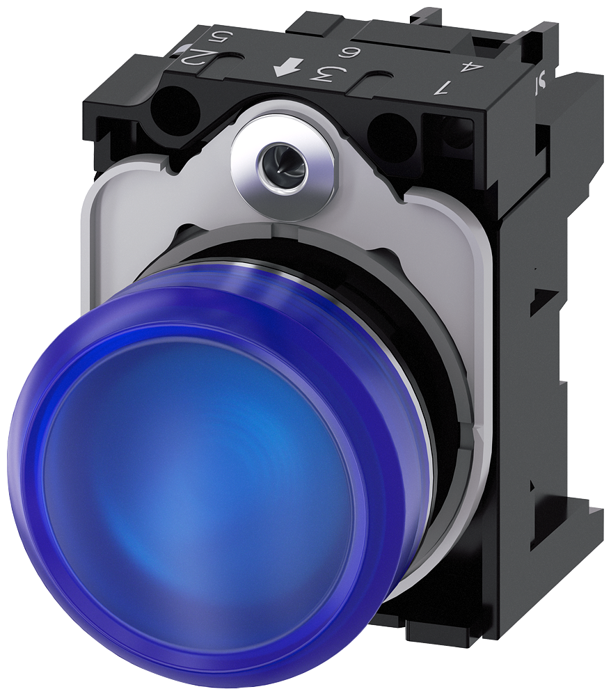 Siemens 3SU1156-6AA50-1AA0 Sirius ACT Metal Komple Sinyal Lambalar Mavi 230 AC