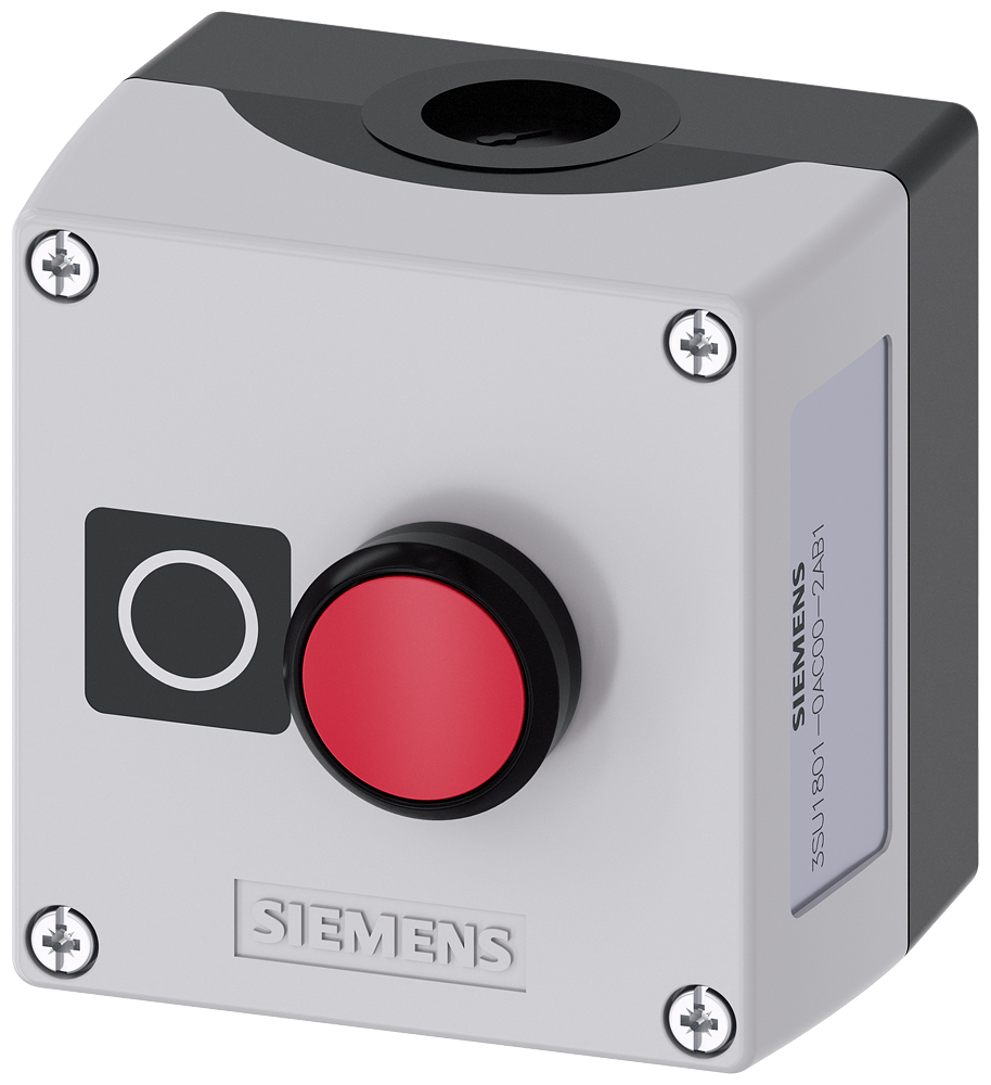 Siemens 3SU1801-0AC00-2AB1 Sirius ACT Kutulu Buton Setleri Plastik etanj kutusu 1 kırmızı buton 1NC kontak