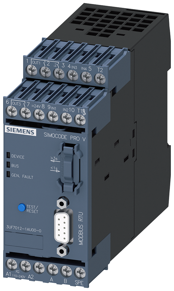 Siemens 3UF7012-1AU00-0 SIMOCODE PRO V Modbus RTU - 110...240VAC/DC