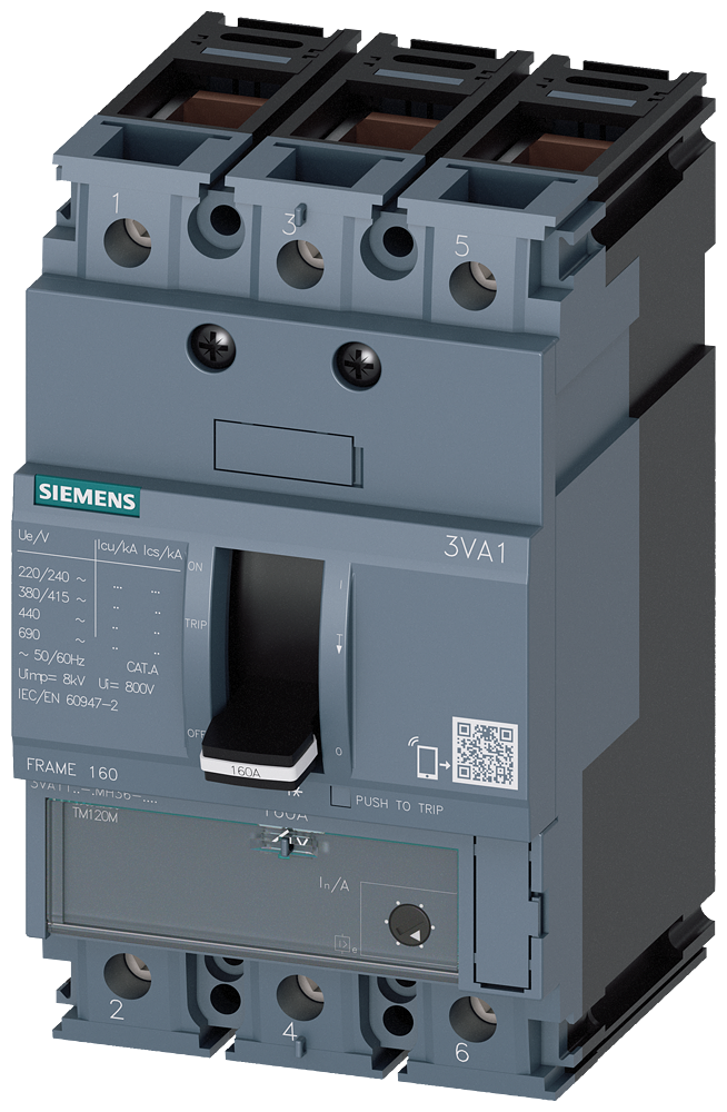 Siemens 3VA1180-5MH36-0AA0 SENTRON SERİSİ KOMPAKT TİP STARTER KORUMA GÜÇ ŞALTERİ;  3VA1; 80A; 55kA; MANYETİK KORUMA; 3 KUTUPLU