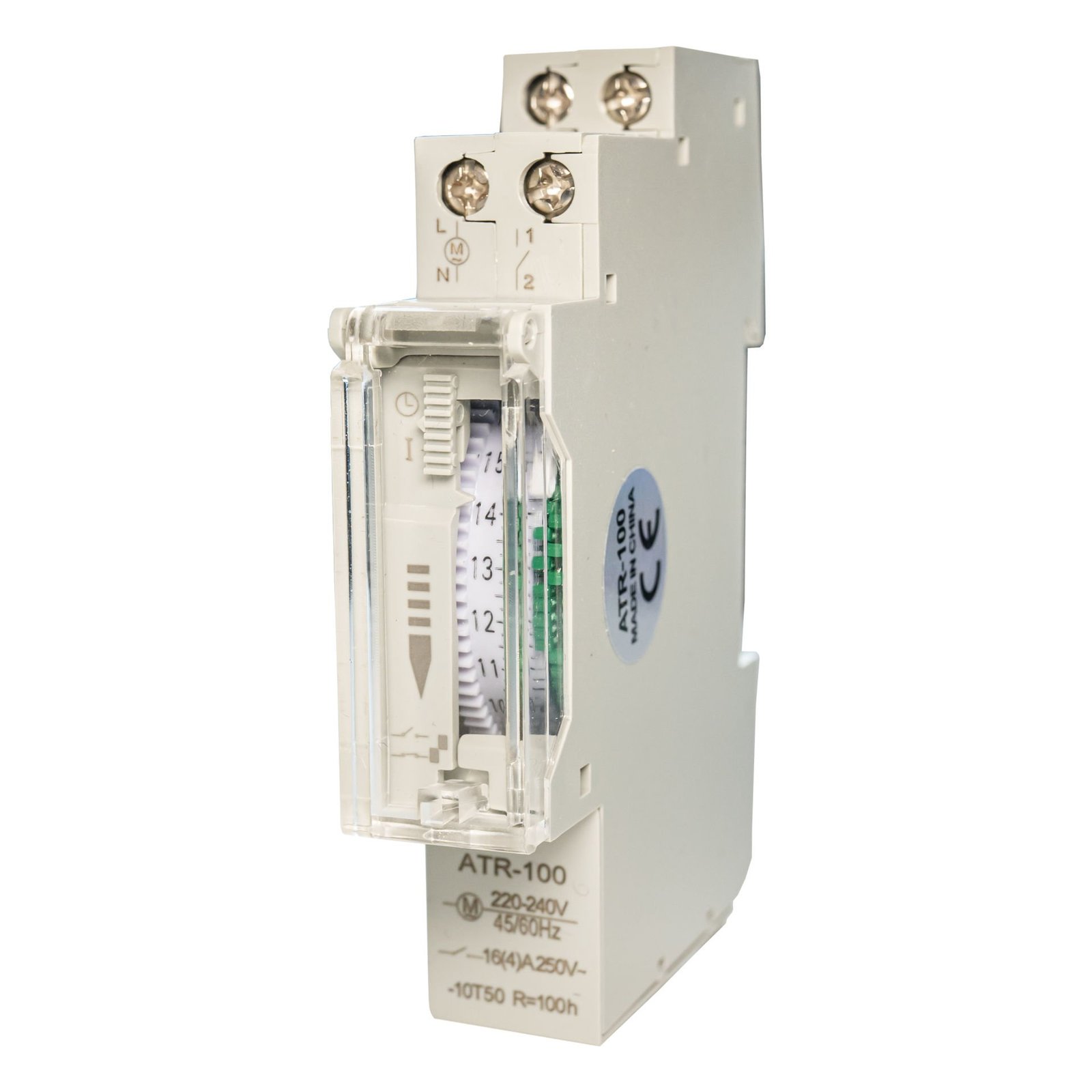 Chint (500846) ATR-100 Analog (Mekanik) Zaman Saati, Dikey Kadran-Günlük, 15 Dakika / 1 Tırnak, 100 Saat Rezervli, 24 Saat, 1 NA Kontaklı