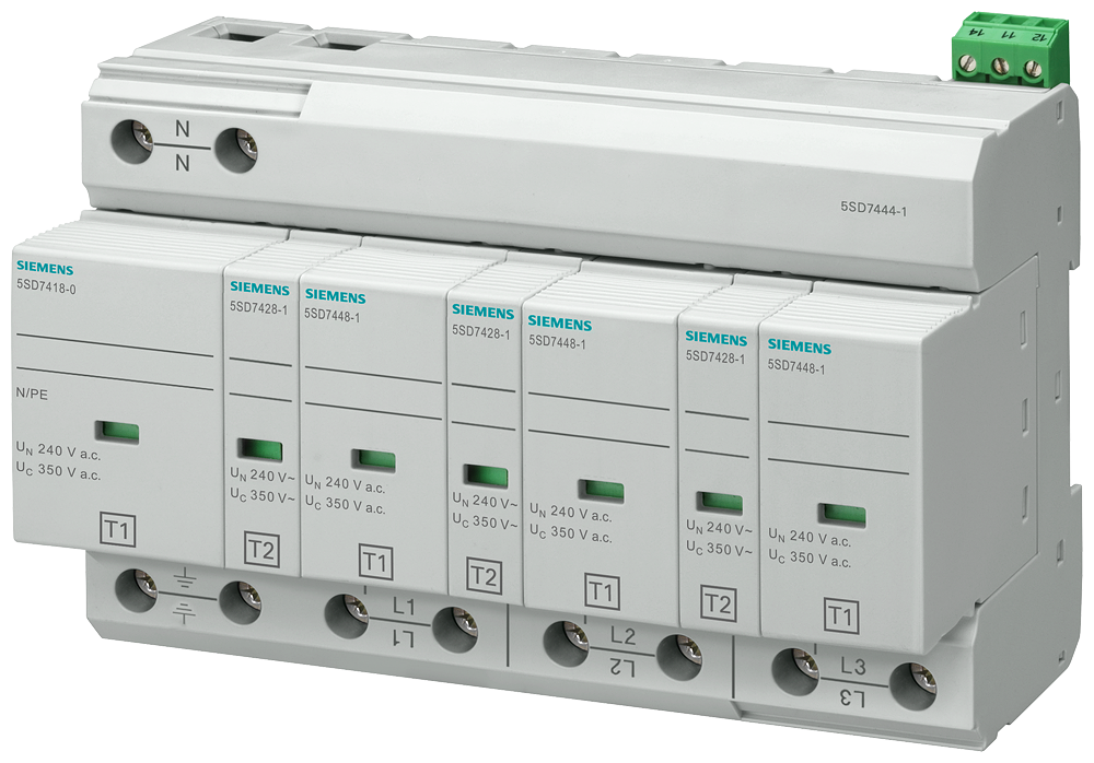 Siemens 5SD7444-1 B VE C SINIFI 4 KUTUPLU TT VE TN-S SİSTEMLERİ İÇİN KOMBİNE PARAFUDR