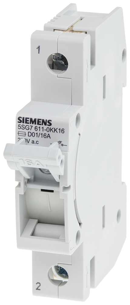 Siemens 5SG7611-0KK16 16A;>N<MINIZED SİGORTALAR 230/400 V AC; D01 BOY İÇİN; 1 FAZLI; 1TE GENİŞLİĞİNDE
