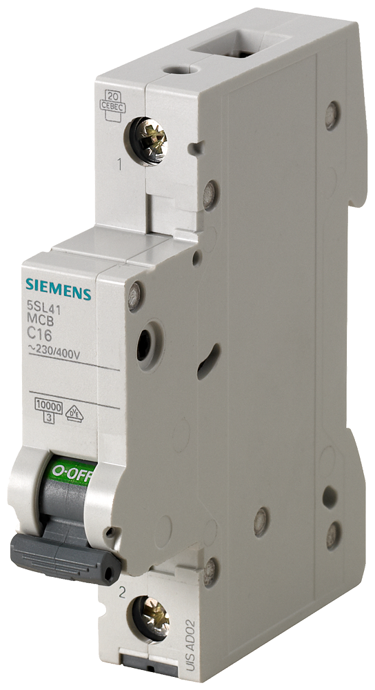 Siemens 5SL4116-6 16A; 1 FAZLI; 70mm OTOMAT; ANAHTARLI OTOMATİK SİGORTA; 10kA; B TİPİ; ÇABUK KARAKTERLİ