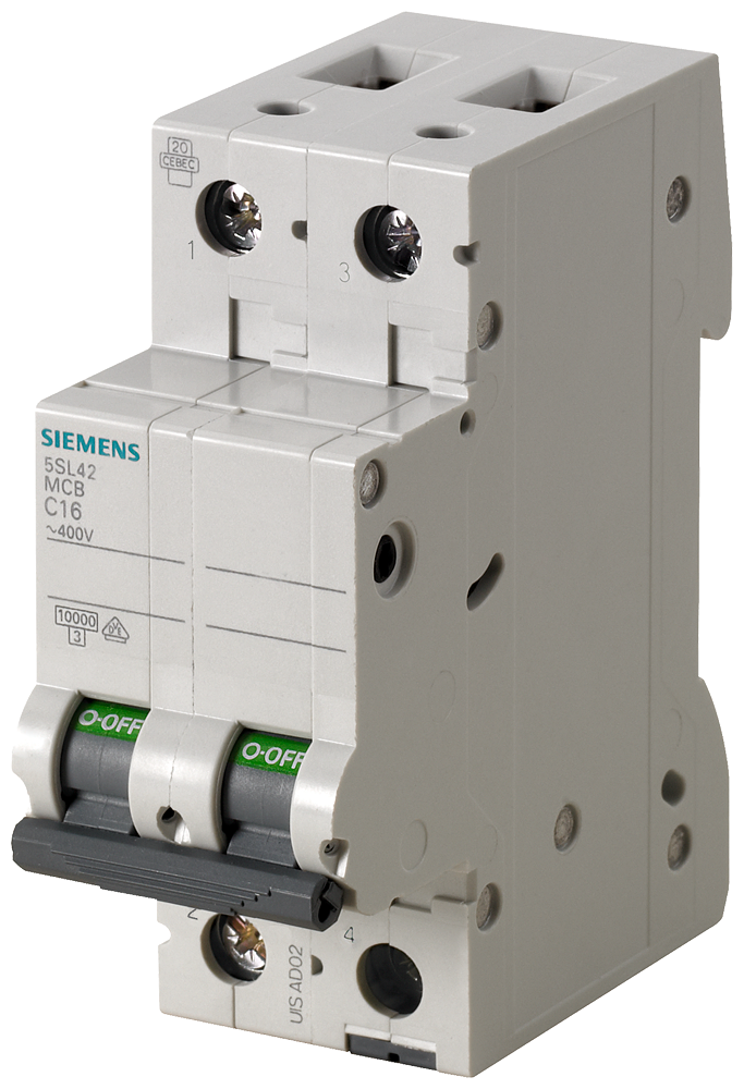Siemens 5SL4205-7 0;5A; 2 FAZLI; 70mm OTOMAT; ANAHTARLI OTOMATİK SİGORTA; 10kA; C TİPİ; YAVAŞ KARAKTERLİ