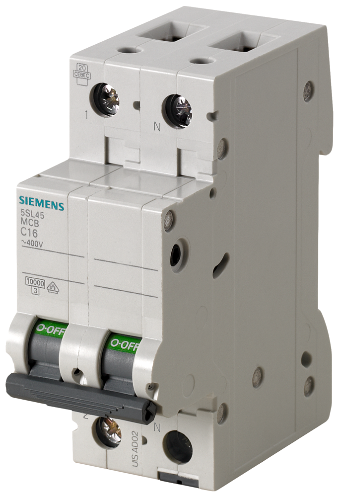Siemens 5SL4510-7 10A; 1+N; 70mm OTOMAT; ANAHTARLI OTOMATİK SİGORTA; 10kA; C TİPİ; YAVAŞ KARAKTERLİ