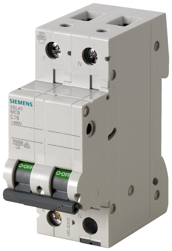 Siemens 5SL4516-7 16A; 1+N; 70mm OTOMAT; ANAHTARLI OTOMATİK SİGORTA; 10kA; C TİPİ; YAVAŞ KARAKTERLİ