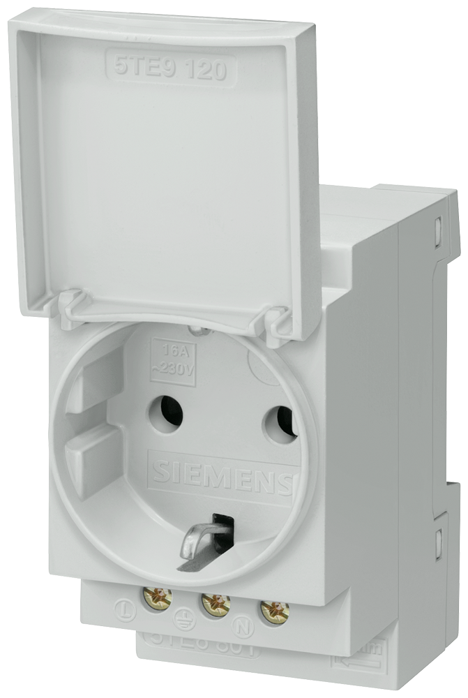 Siemens 5TE6801 >N< KAPAKLI TOPRAKLI PRİZ; RAYA MONTAJA UYGUN; 230V; 16A