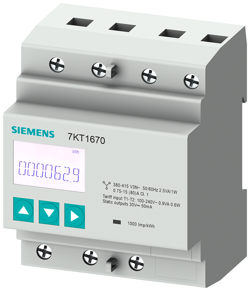 Siemens 7KT1665 7KT PAC1600 ENERJİ ÖLÇER TRİFAZE 80A MODBUS RTU HABERLEŞME FONKSİYONLU