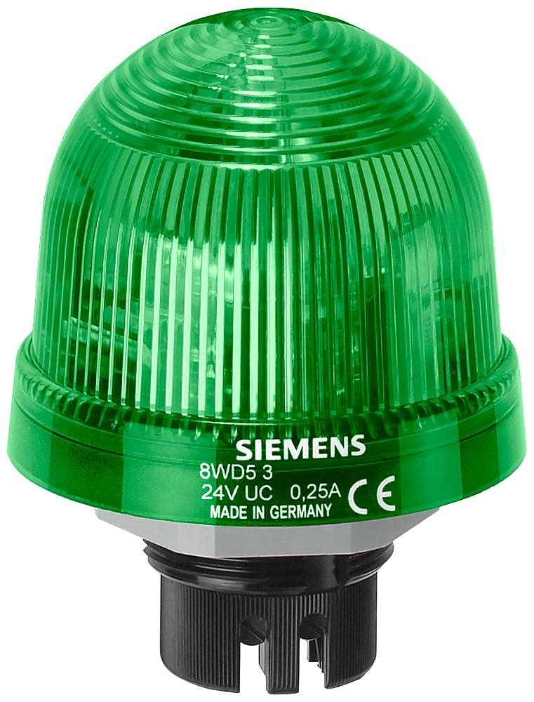 Siemens 8WD5320-5AC 8WD Entegre LED'li Tekli Sinyal Elamanı, Kalıcı Işıklı, Yeşil