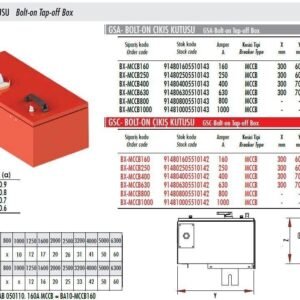 Gersan 400A MCCB TİP BOLT-ON ÇIKIŞ KUTUSU BX-MCCB400
