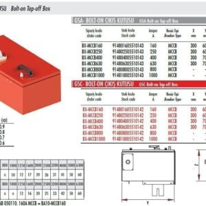 Gersan 1000A MCCB TİP BOLT-ON ÇIKIŞ KUTUSU BX-MCCB1000