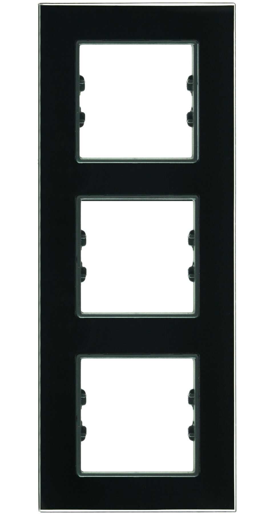 Pleksiglas Parlak Siyah Üçlü Dikey / Vertical Triple Çerçeve
