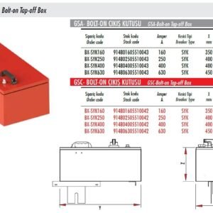 Gersan 250A SYK TİP BOLT-ON ÇIKIŞ KUTUSU BX-SYK250