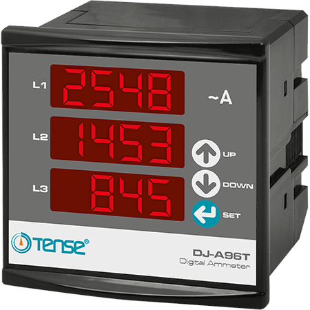 Tense (DJ-A96T )  Dijital 3 Faz Ampermetre 96x96mm (150mA-995A)