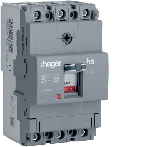 3P 25kA 80A fix/fix MCCB