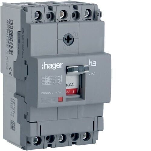 3P 25kA 100A fix/fix MCCB