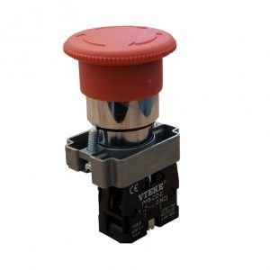 Vteke VİDA MONTAJLİ, METAL SERİSİ 22MM YAYLI BUTON KIRMIZI, NK