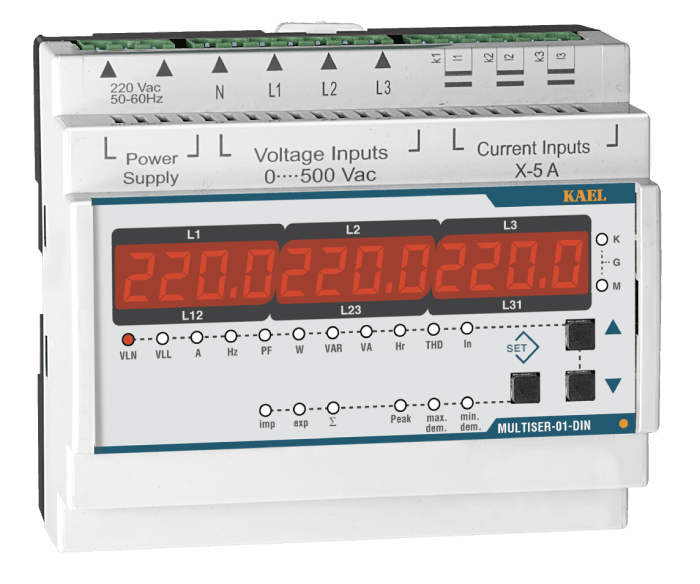 Kael  MULTISER-01-DIN ŞEBEKE ANALİZÖRÜ TFT EKRAN