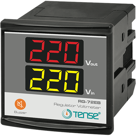 Tense (RG-72EB) Dijital Voltmetre(Regülatörler için) 72x72mm (1-300V AC) Ekonomik Seri Buzzer Özellikli