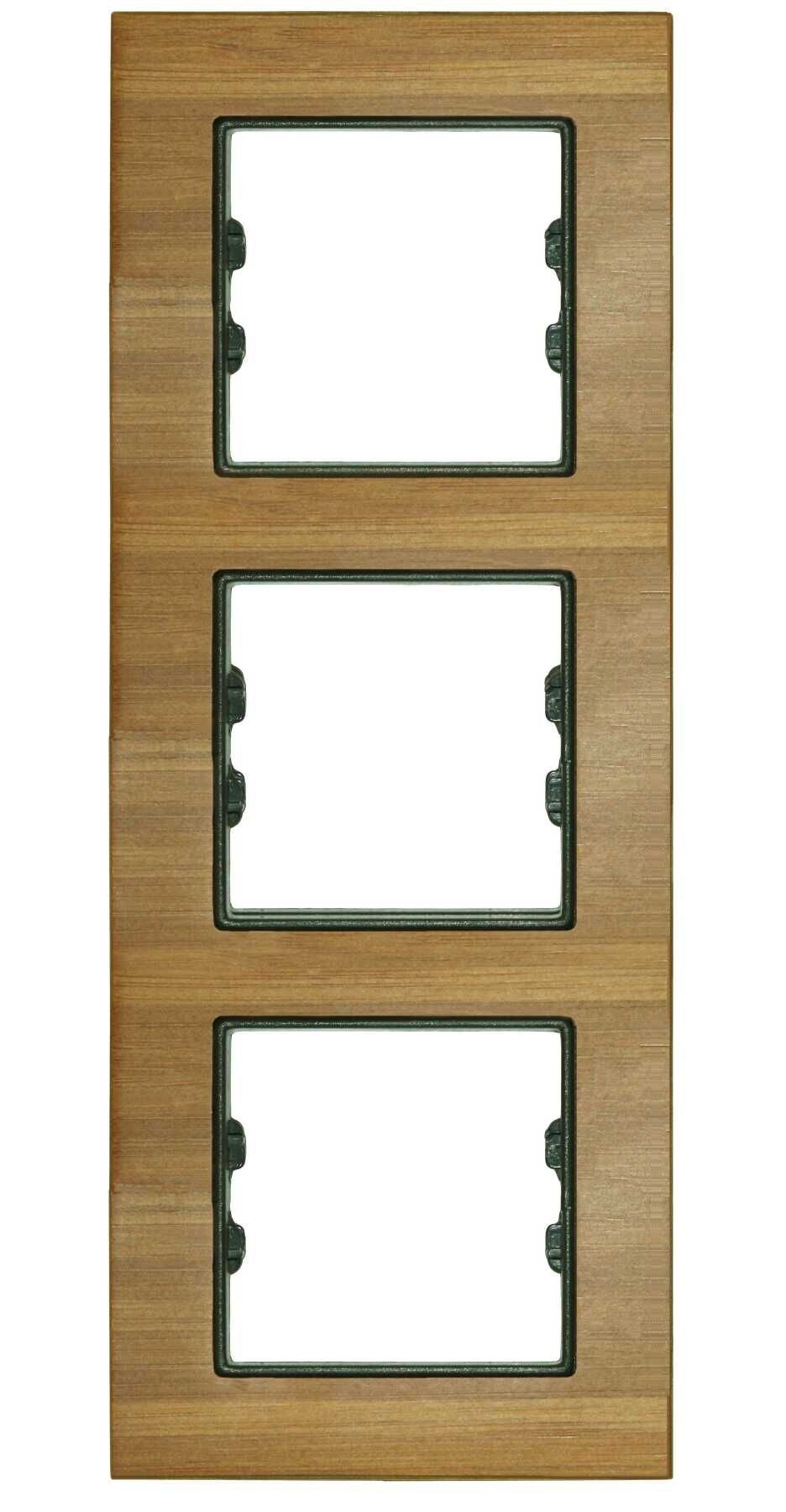 Masif Ahşap Bambu Üçlü Dikey / Vertical Triple Çerçeve