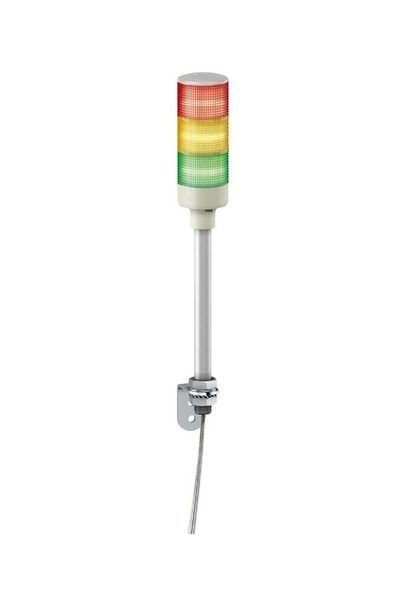 Schneider (XVGB3) IP23     Montaj ayağı  ve  L dirsek   ile bağlantı  3Kat  Kırmızı & Sarı & Yeşil   φ60mm  Monoblok Şeffaf dış yüzey Işıklı Kolonlar   24V AC/DC   LED Sabit ışıklı
