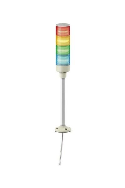Schneider (XVGB4H) IP53     Montaj ayağı ve alt plaka ile bağlantı  4Kat   Kırmızı & Sarı & Yeşil & Mavi  φ60mm  Monoblok Şeffaf dış yüzey Işıklı Kolonlar   24V AC/DC   LED Sabit ışıklı