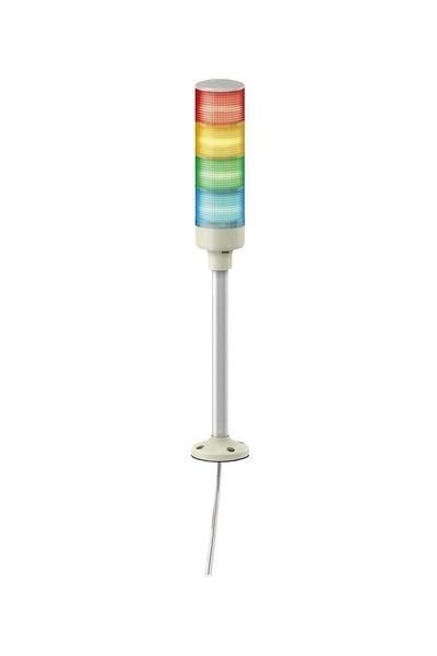 Schneider (XVGB4SH) IP42   Kornalı   Montaj ayağı ve  alt plaka ile bağlantı    4Kat   Kırmızı & Sarı & Yeşil & Mavi  φ60mm  Monoblok Şeffaf dış yüzey Işıklı Kolonlar   24V AC/DC   LED Sabit ışıklı