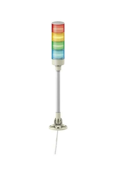 Schneider (XVGB4SM) IP40  Kornalı   Montaj ayağı ve döndürülebilir dirsek ile bağlantı  4Kat   Kırmızı & Sarı & Yeşil & Mavi  φ60mm  Monoblok Şeffaf dış yüzey Işıklı Kolonlar   24V AC/DC   LED Sabit ışıklı