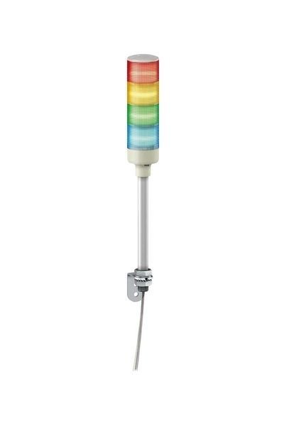 Schneider (XVGB4) IP23     Montaj ayağı  ve  L dirsek   ile bağlantı  4Kat  Kırmızı & Sarı & Yeşil & Mavi  φ60mm  Monoblok Şeffaf dış yüzey Işıklı Kolonlar   24V AC/DC   LED Sabit ışıklı