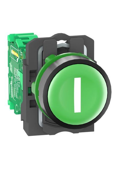 Schneider (ZB5RTA331) Yeşil taban üzerine Beyaz I işareti