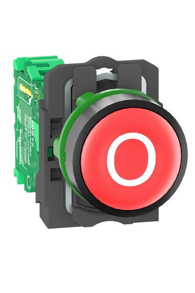 Schneider (ZB5RTA432) Kırmızı taban üzerine Beyaz O işareti