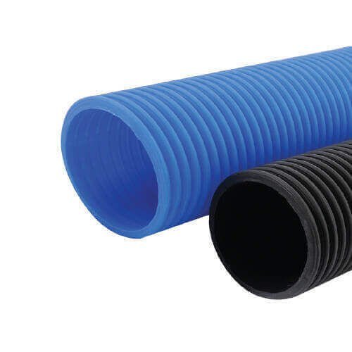 Zeybek 90 mm Elektrik Altyapısı İçin Koruge Boru (Maşon Dahil) Mavi - 1 metre